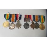 A Great War medal group, comprising seven in the name of one DUR T.J Simmons, on ribbons: to include
