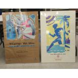 Two coloured, printed, promotional posters, viz. 'La Marathon XIII, March 29, 1988' presented by