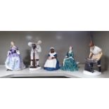 Five Royal Doulton china figures: to include 'Nicola'  HN2839  7.5"h