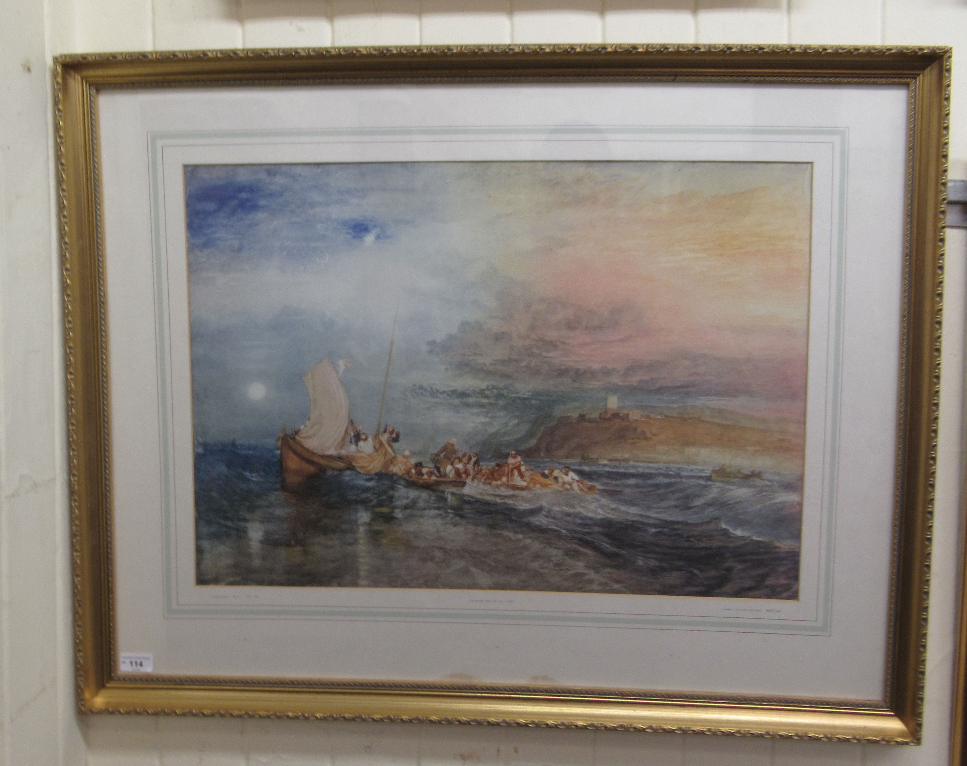 After JMW Turner - 'Folkstone from the Sea'  Limited Edition 467/500 coloured print from London