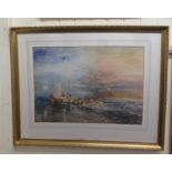 After JMW Turner - 'Folkstone from the Sea'  Limited Edition 467/500 coloured print from London