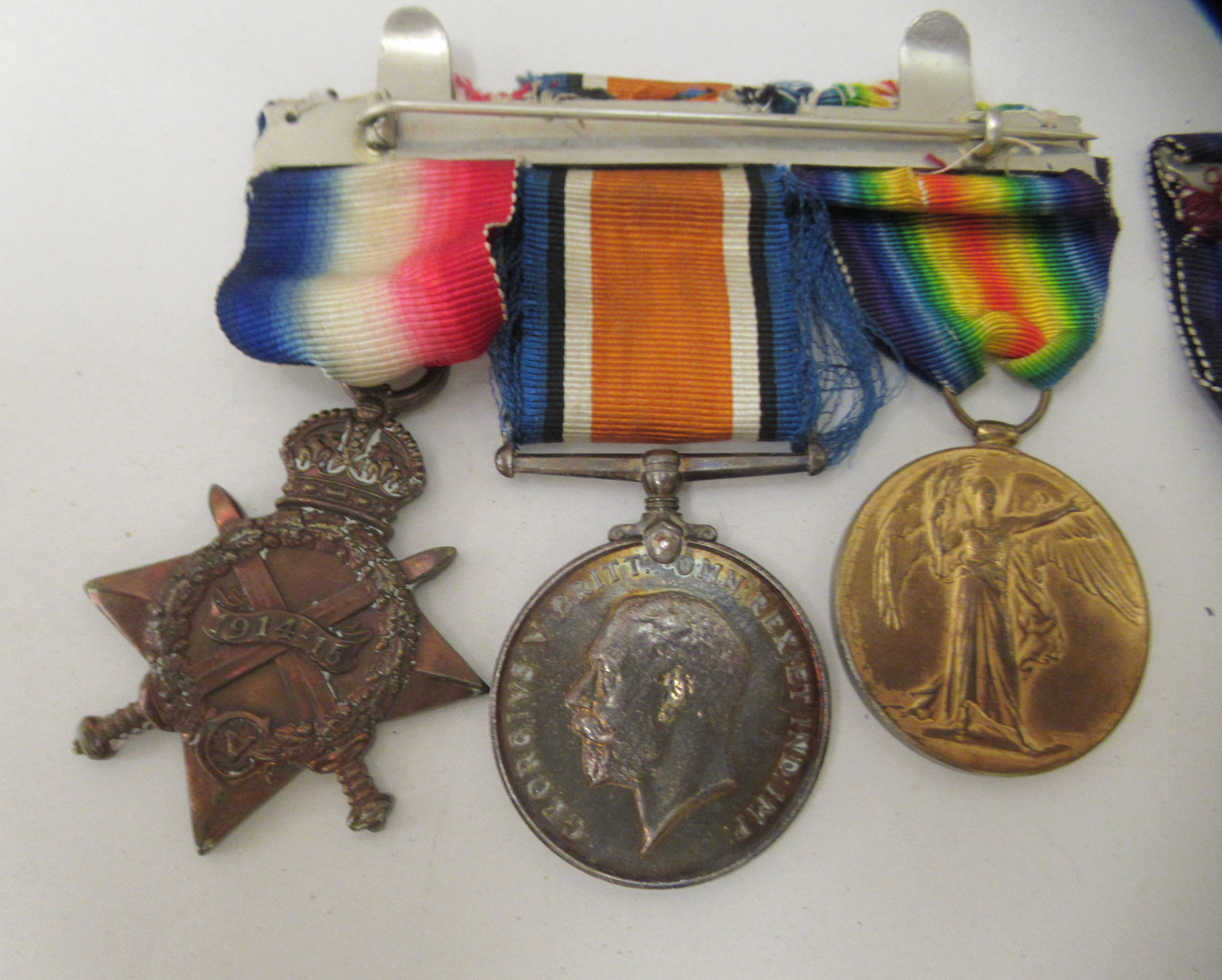 A Great War medal group, comprising seven in the name of one DUR T.J Simmons, on ribbons: to include - Image 5 of 5