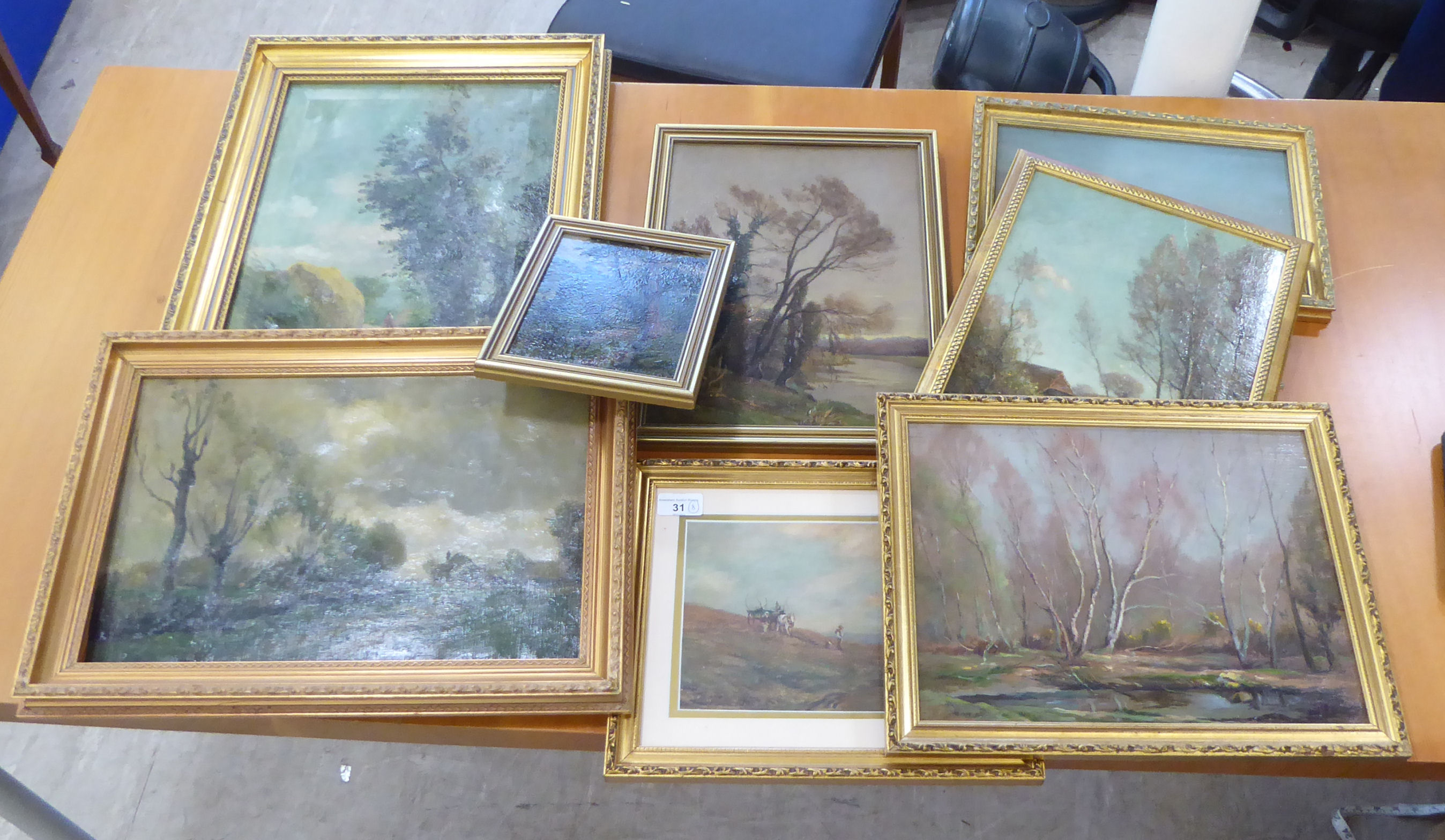 Eight works attributed to WB Rowe (circa 1920s/30s) - similar landscapes & shoreline scenes  oil