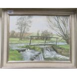 Brian Bennett - 'Weirs of the Windrush'  oil on canvas  circa 1978 signed with initials BTNB  11.