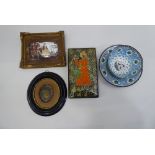 18th, 19th & 20thC collectables: to include a European printed enamel picture of a period scene  2.