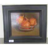 Heath Rosselli - 'Onions'  oil on board  bears a monogram & dated '01  9" x 7"  framed