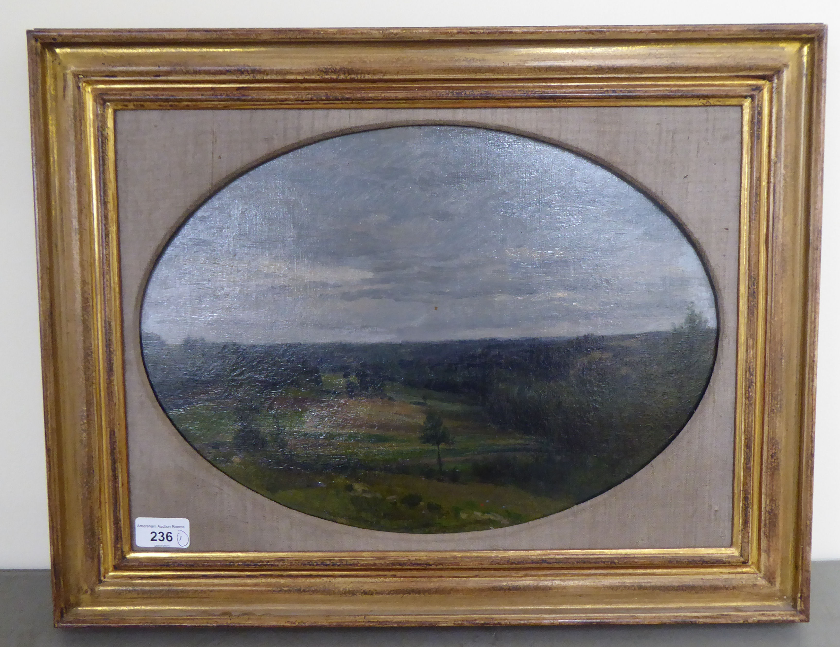 Early 20thC British School - an open hill view landscape  oil on canvas  11" x 16"  framed