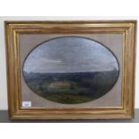 Early 20thC British School - an open hill view landscape  oil on canvas  11" x 16"  framed