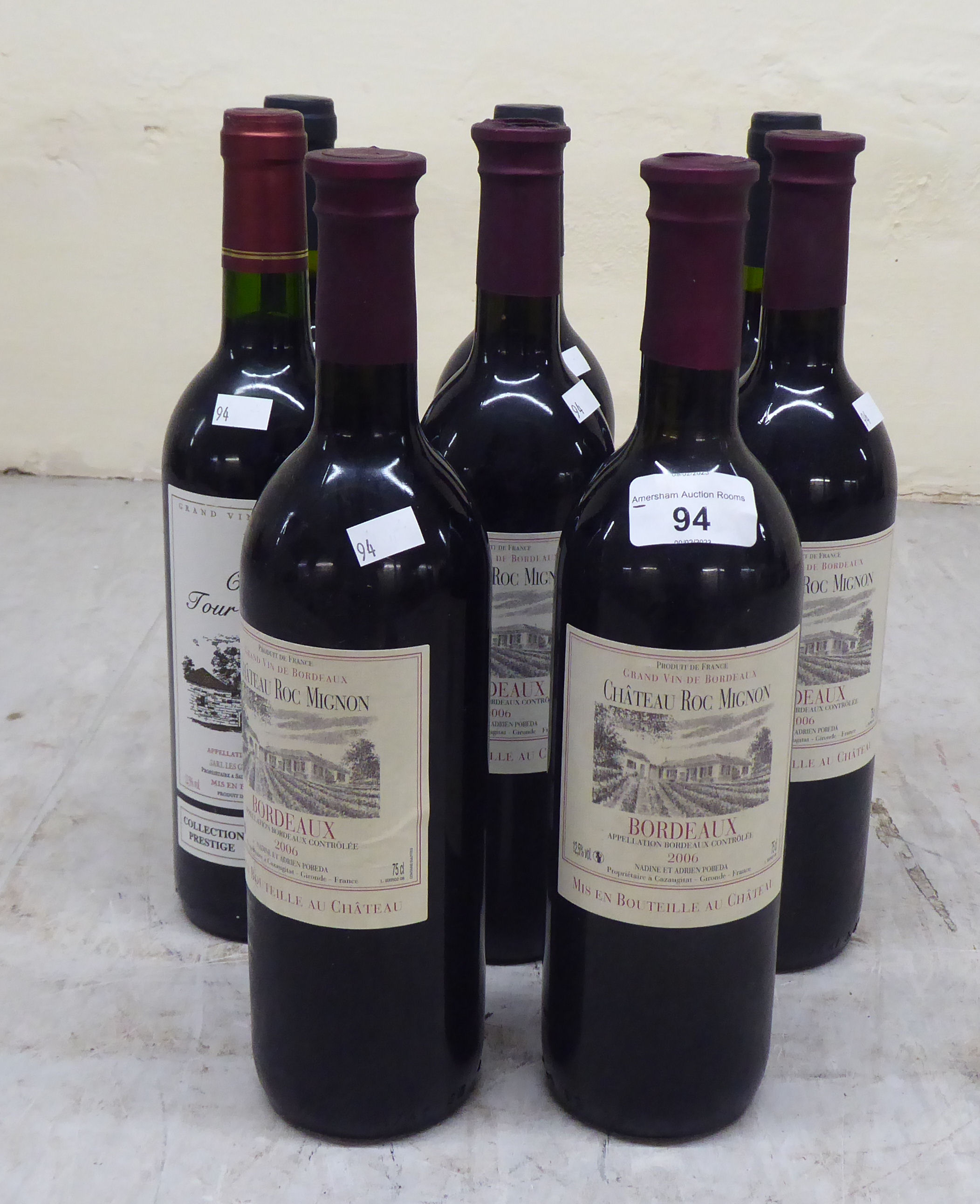 Wine: to include four bottles of Chateau Roc Mignon Bordeaux