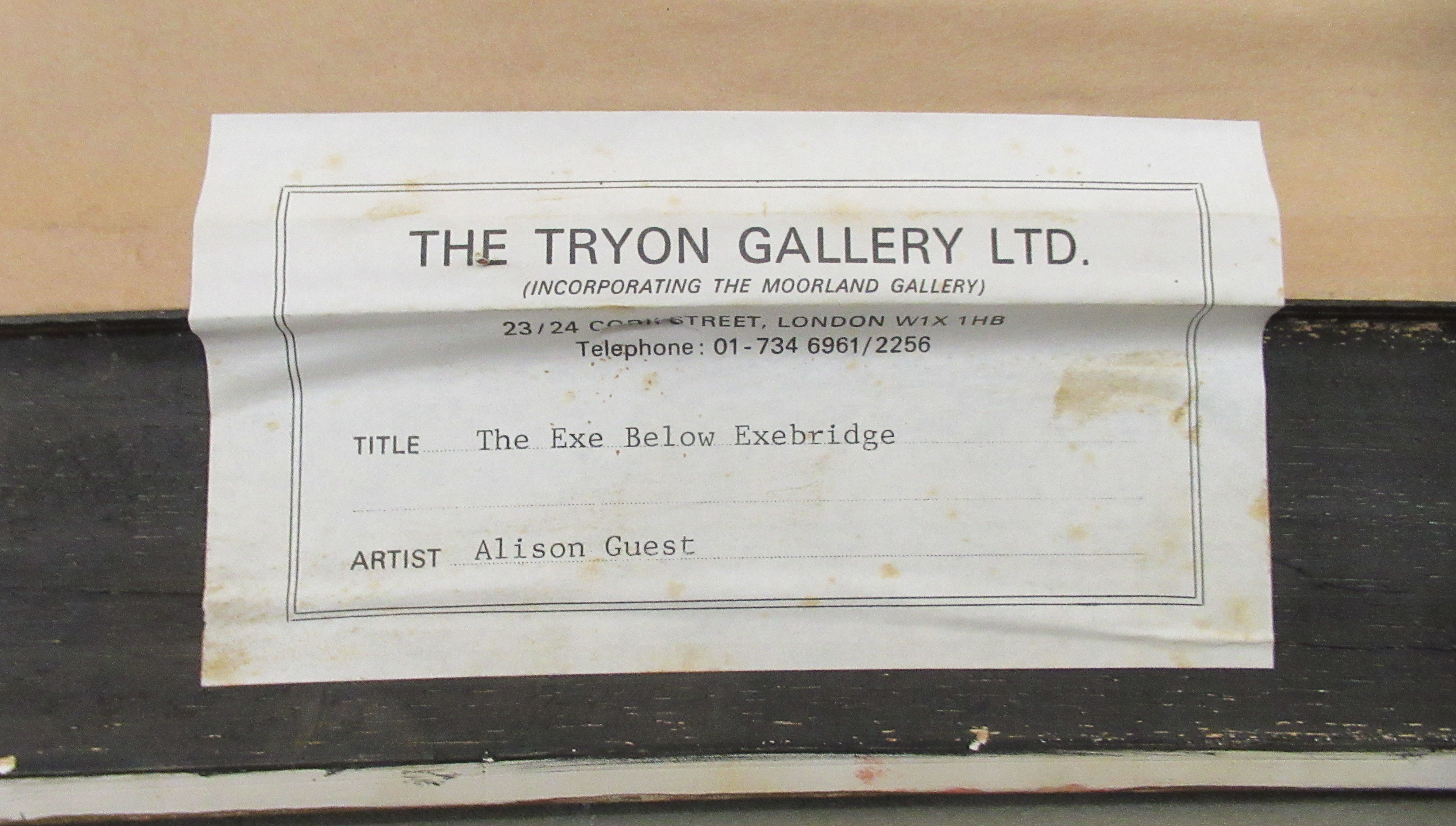 Alison Guest - 'The Exe below Exebridge'  oil on board  bears a signature & dated 1988  21" x 17" - Image 4 of 4