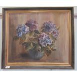 Sheila Lutley - a still life study  oil on canvas  bears a signature  19" x 23"  framed