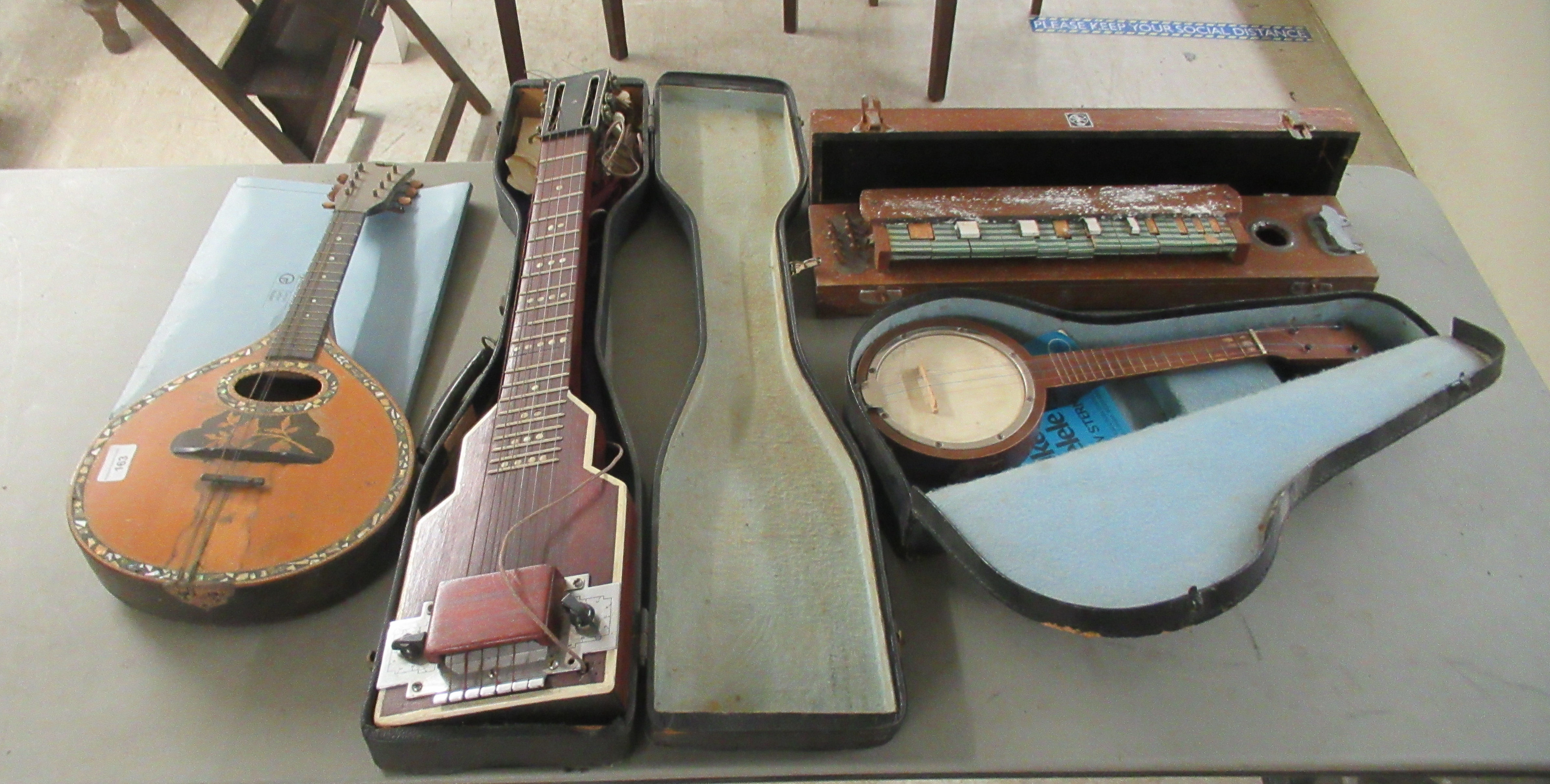 Musical instruments: to include an electric guitar; and a lute