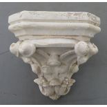 A late 19th/early 20thC painted and moulded plaster wall brackets  11"h  10"w