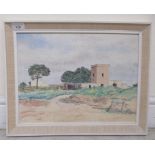 Kentol - Mediterranean buildings  oil on board  bears a signature  11.5" x 15"  framed