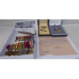 A World War II medal collection and ribbons, awarded to one Capt. Hunter H Greig 85519 of the 2nd
