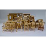 Dolls house furniture and accessories: to include breakfast room and kitchen furnishings