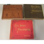 Books: 'The Book of Nonsense and More Nonsense' by Edward Lear, three variously published editions