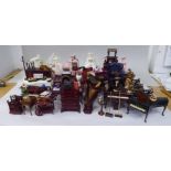 Dolls house furniture and accessories: to include music room and wedding mannequins