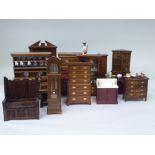 Dolls house furniture and accessories: to include dining and living room furnishings