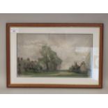 Henry G Moon - a Sussex village scene with cottages  watercolour  bears a signature & dated 1905  8"