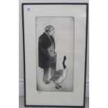 After John Williams - a study of a goose standing by a man wearing a morning suit  Limited Edition