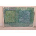 After William Bramer - an abstract study in tones of blue and green  coloured print  bears a