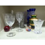 Glassware: to include two cotton twist pedestal glasses