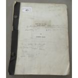 A circa 1979 theatre script for 'The Man in the Glass Booth' by Robert Shaw with handwritten