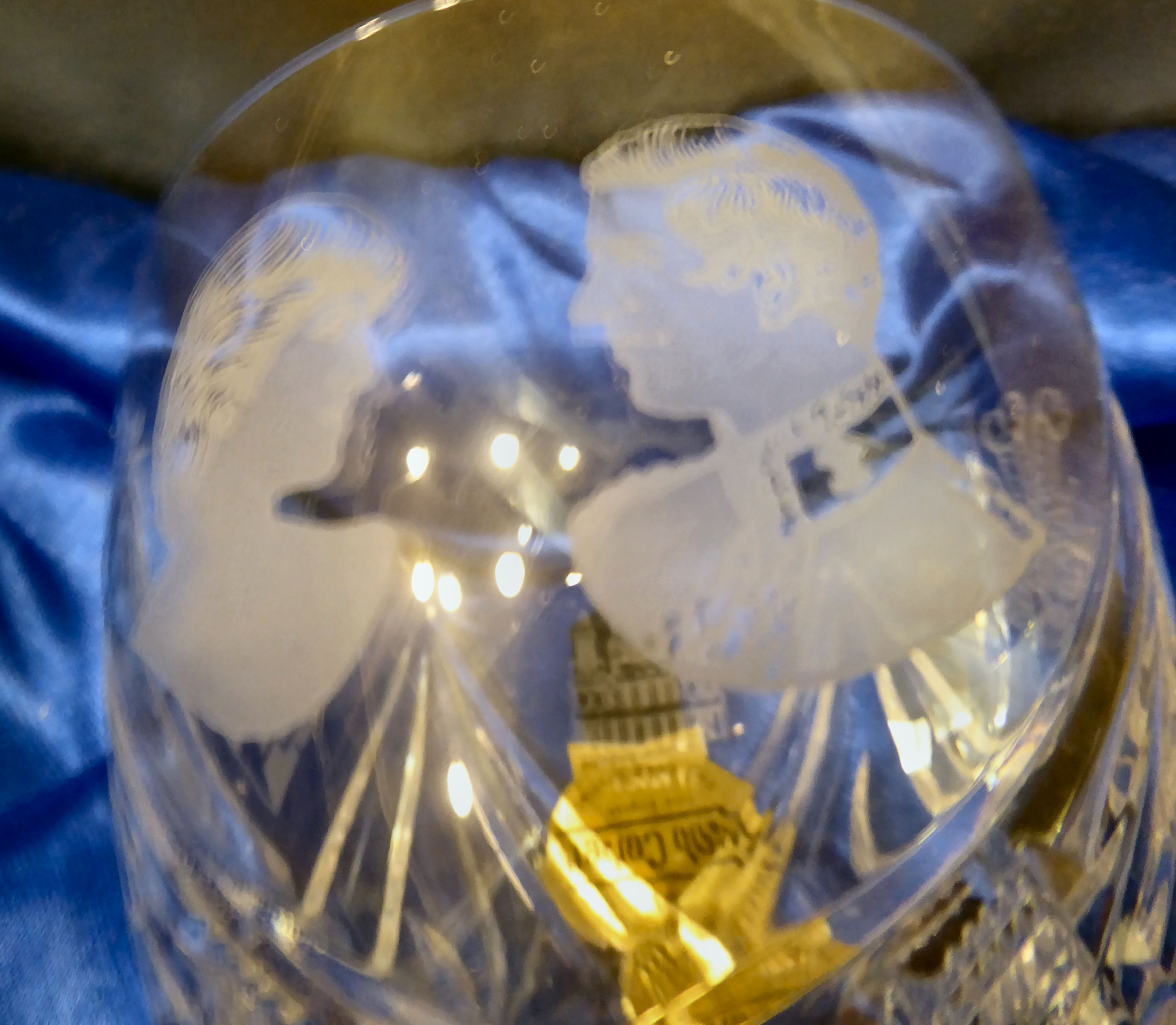 Three pieces of commemorative glassware: to include a Webb Crystal pedestal glass for The Queen - Image 3 of 3
