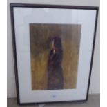Nicholas Granger-Taylor - 'Woman in Dark Clothes'  oil on paper  bears a label verso  18" x 12"