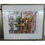 Colin R Poynter - 'Cawdrey Park'  acrylic  bears a signature & label verso  21" x 27"  framed