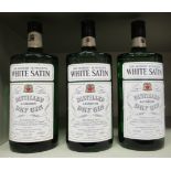 Three 75cl bottles of Sir Robert Burnett's White Satin Dry Gin