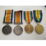 Two Great War medals, awarded to one 241206 PF Morgan RAF; and two, to one 83863 PTE A Joy