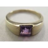 A 9ct gold amethyst solitaire ring
