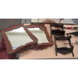 Small furniture: to include a late Victorian mahogany framed hall mirror  25" x 19"
