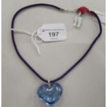 A Baccarat heart shaped pendant necklace  boxed