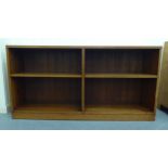 A modern North American hardwood finished two tier, open front bookcase  30"h  39"w