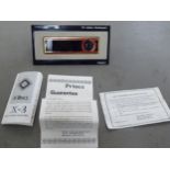 A Prince X-3 enamelled red and stainless steel cased electronic gas filled lighter  boxed with