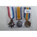 Three Great War medals, awarded to one 12286 GNR P Catlow RFA (Please Note: this lot is subject to