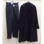 A Great Plains coat, size L; and a pair of Kingshill dark blue hide trousers  size 10
