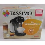A Bosch Tassimo Style, The Compact One pod type coffee maker, unopened, in a security protected