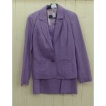 A Kingshill two-piece lilac hide set, comprising a jacket and a skirt  size 12