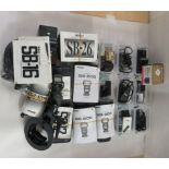 Modern photographic accessories: to include Nikon Speedlights; various remote cords; and shutter