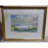 Ken Duxbury - 'St Enodoc Church, Padstow'  watercolour  bears a signature & dated 1997 with