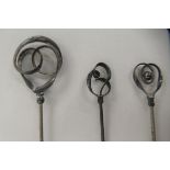 Three Charles Horner silver hatpins