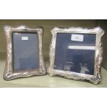 Two silver mounted photograph frames, on easel backs  mixed marks  largest 7"sq