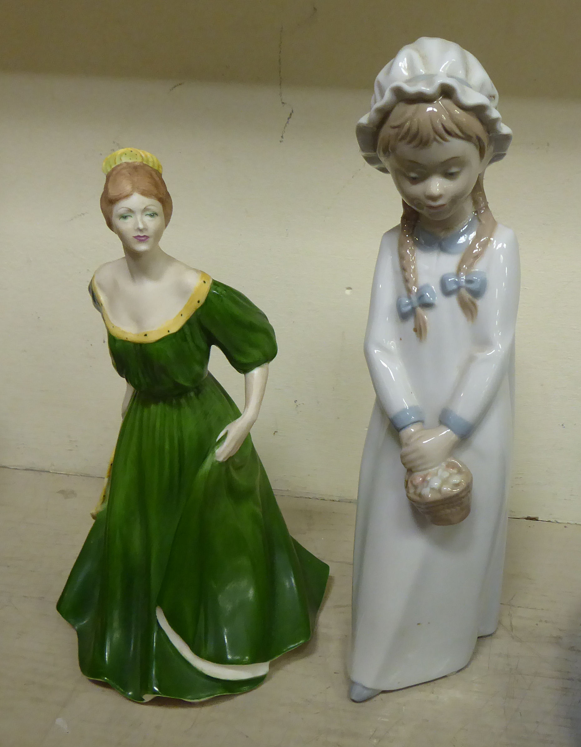 Ceramic figures: to include examples by Royal Doulton, Nao and Coalport  largest 11"h - Image 3 of 10