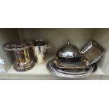 Silver plate: to include a Champagne bucket with opposing handles  8.5"h