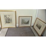 Four late 19thC Middle Eastern prints: to include a study 'Jerusalem from Scopus'  6.5" x 9"  framed