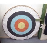 A woven straw archery target  52"dia